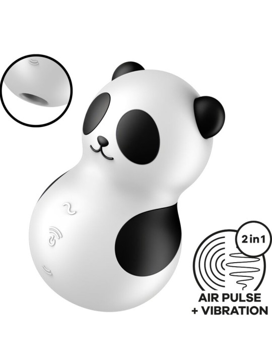 SATISFYER POCKET PANDA ESTIMULADOR VIBRADOR BLANCO Y NEGRO