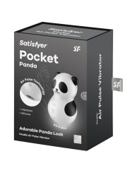 SATISFYER POCKET PANDA ESTIMULADOR VIBRADOR BLANCO Y NEGRO