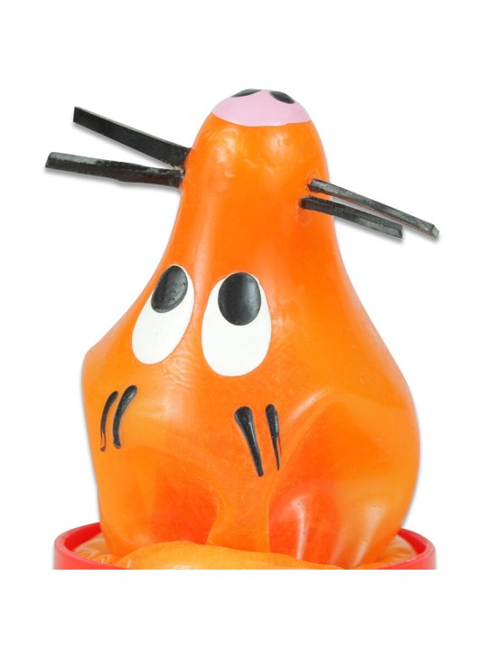 CONDOMERIE PRESERVATIVO DECORATIVO PINTADO A MANO ZORRO PEGADO