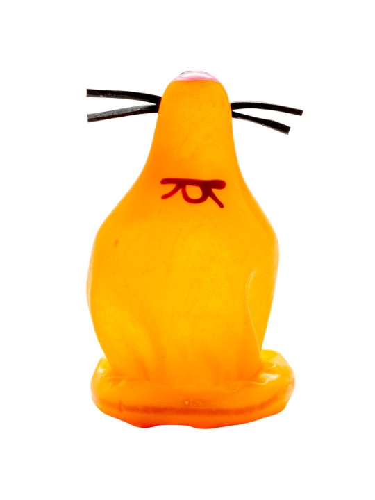 CONDOMERIE PRESERVATIVO DECORATIVO PINTADO A MANO ZORRO PEGADO