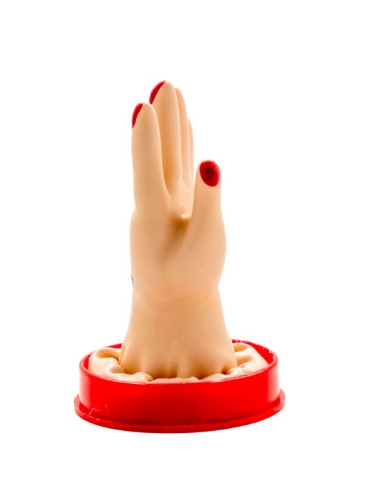 CONDOMERIE PRESERVATIVO DECORATIVO PINTADO A MANO PALMA DE LA MANO MODELO 1