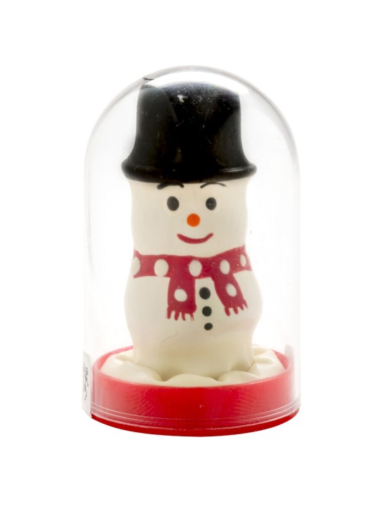 CONDOMERIE PRESERVATIVO DECORATIVO PINTADO A MANO MUNECO DE NIEVE