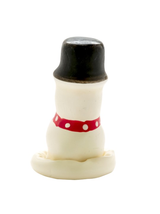 CONDOMERIE PRESERVATIVO DECORATIVO PINTADO A MANO MUNECO DE NIEVE