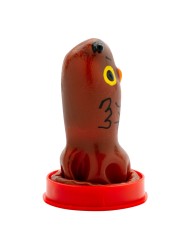 CONDOMERIE PRESERVATIVO DECORATIVO PINTADO A MANO BUHO