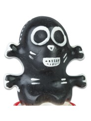 CONDOMERIE PRESERVATIVO DECORATIVO PINTADO A MANO CALAVERA NEGRA MODELO 1