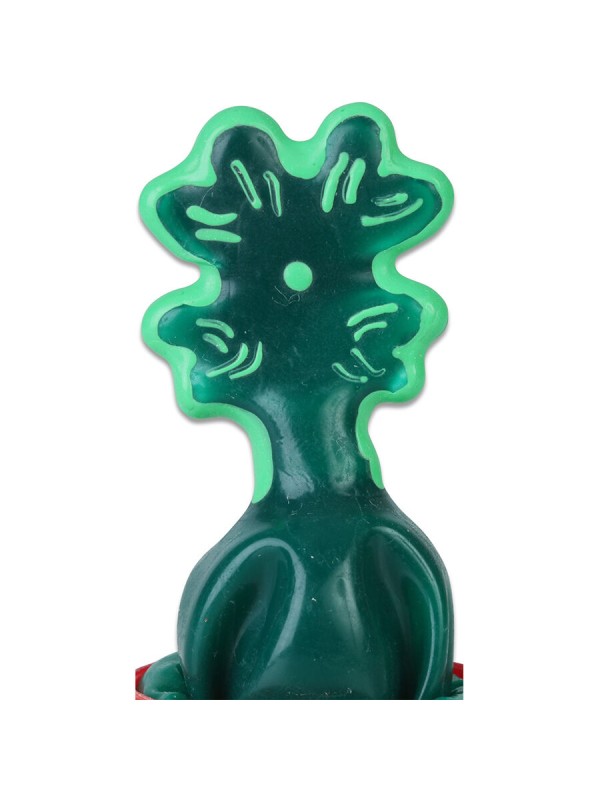 CONDOMERIE PRESERVATIVO DECORATIVO PINTADO A MANO HOJA DE TREBOL