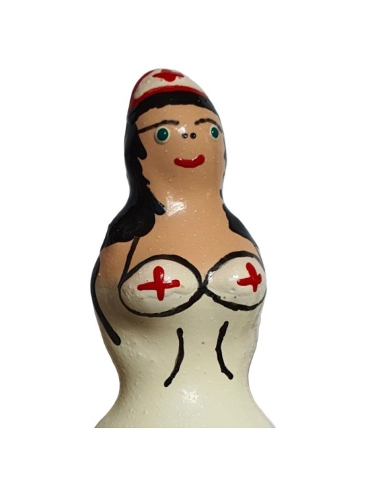 CONDOMERIE PRESERVATIVO DECORATIVO PINTADO A MANO ENFERMERA NEGRA