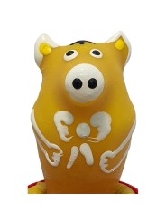 CONDOMERIE PRESERVATIVO DECORATIVO PINTADO A MANO CERDO SENTADO AMARILLO