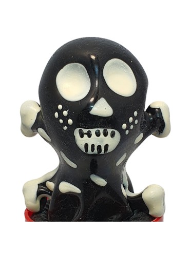 CONDOMERIE PRESERVATIVO DECORATIVO PINTADO A MANO CALAVERA NEGRA MODELO 2