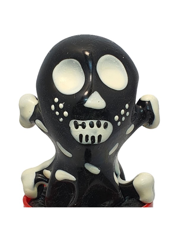 CONDOMERIE PRESERVATIVO DECORATIVO PINTADO A MANO CALAVERA NEGRA MODELO 2