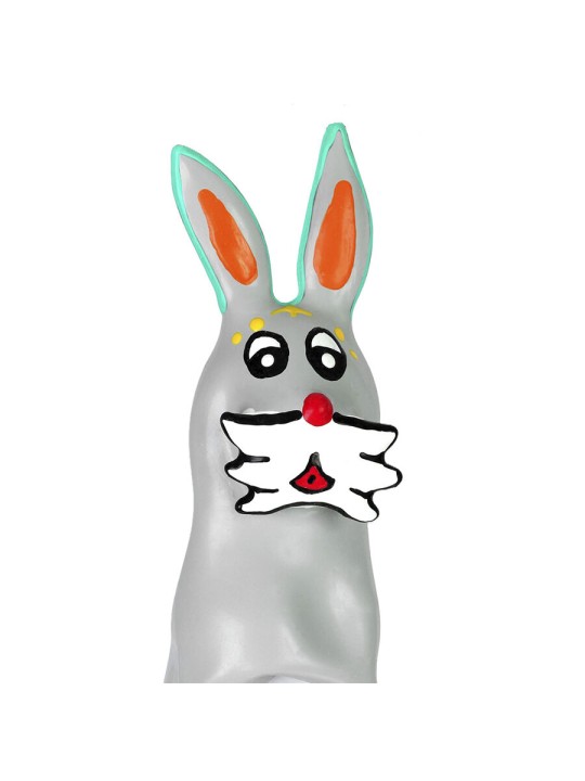 CONDOMERIE PRESERVATIVO DECORATIVO PINTADO A MANO CONEJITO XL