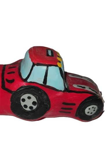 CONDOMERIE PRESERVATIVO DECORATIVO PINTADO A MANO TRACTOR ROJO XL