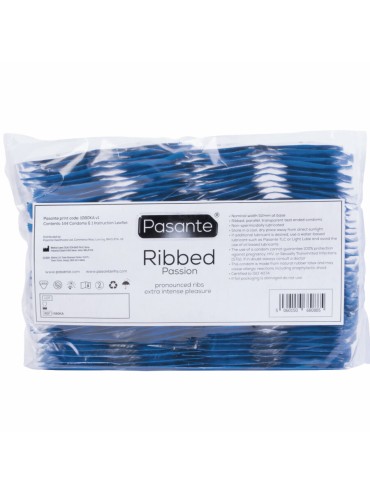 PASANTE RIBBED PASSION PRESERVATIVOS BOLSA 144 UNIDADES