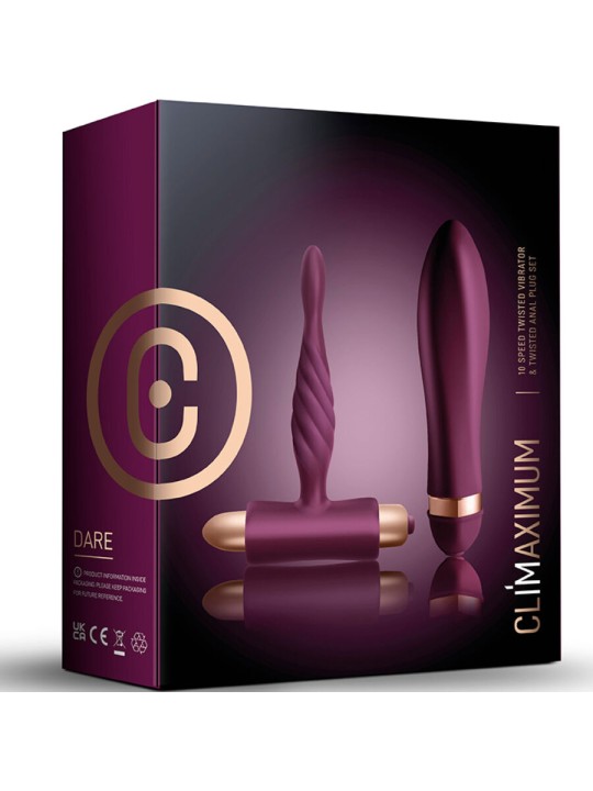 CLIMAXIMUM DARE KIT VIBRADOR TRENZADO PLUG ANAL PRINCIPIANTES