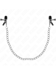KINK PINZAS PARA PEZONES PLANAS NEGRO CON CADENA PLATEADO 34 CM