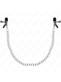 KINK PINZAS PARA PEZONES PLANAS NEGRO CON CADENA PLATEADO 34 CM