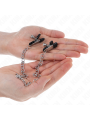 KINK PINZAS PARA PEZONES PLANAS NEGRO CON CADENA PLATEADO 34 CM