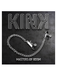 KINK PINZAS PARA PEZONES PLANAS NEGRO CON CADENA PLATEADO 34 CM