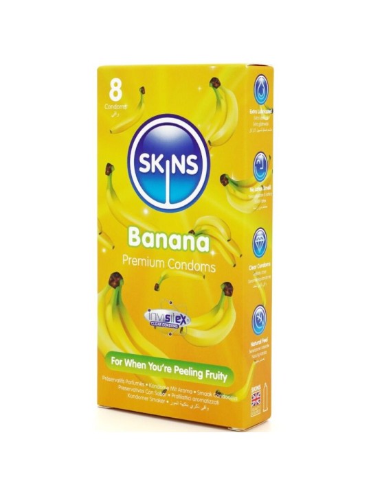 SKINS PRESERVATIVOS PREMIUM SABOR PLATANO PACK 8