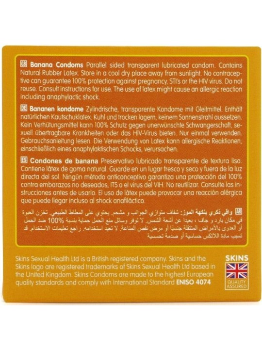 SKINS PRESERVATIVOS PREMIUM SABOR PLATANO PACK 4