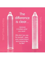 SKINS DOTS RIBS PRESERVATIVOS PREMIUM PACK 8