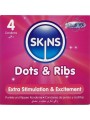 SKINS DOTS RIBS PRESERVATIVOS PREMIUM PACK 4