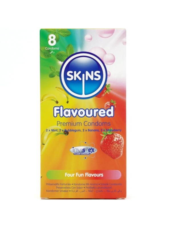 SKINS MULTI SABORES PRESERVATIVOS PREMIUM PACK 8