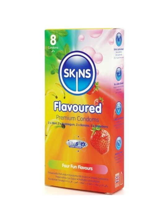 SKINS MULTI SABORES PRESERVATIVOS PREMIUM PACK 8