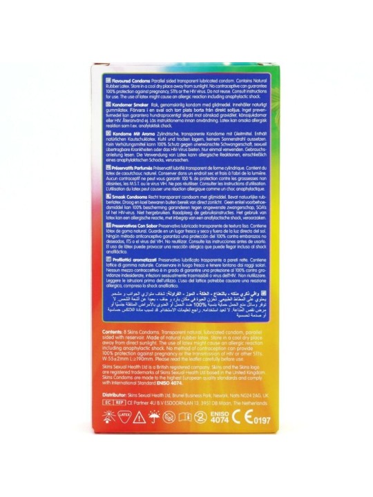 SKINS MULTI SABORES PRESERVATIVOS PREMIUM PACK 8