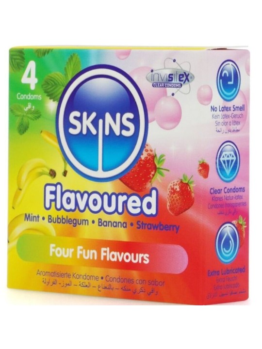 SKINS MULTI SABORES PRESERVATIVOS PREMIUM PACK 4
