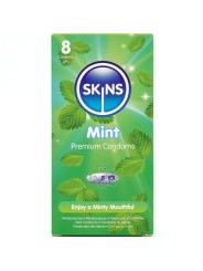SKINS PRESERVATIVOS PREMIUM SABOR MENTA PACK 8