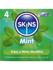 SKINS PRESERVATIVOS PREMIUM SABOR MENTA PACK 4