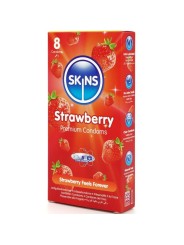 SKINS PRESERVATIVOS PREMIUM SABOR FRESA PACK 8