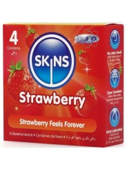 SKINS PRESERVATIVOS PREMIUM SABOR FRESA PACK 4