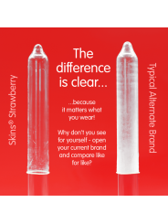 SKINS PRESERVATIVOS PREMIUM SABOR FRESA PACK 4