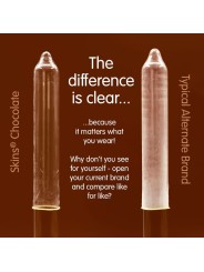 SKINS PRESERVATIVOS PREMIUM SABOR CHOCOLATE PACK 8