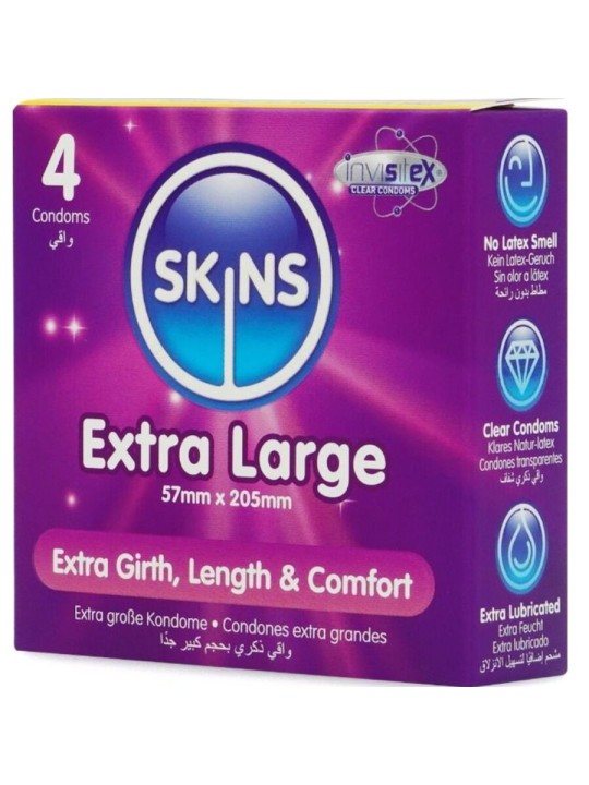SKINS TAMANO XL PRESERVATIVOS PREMIUM PACK 4