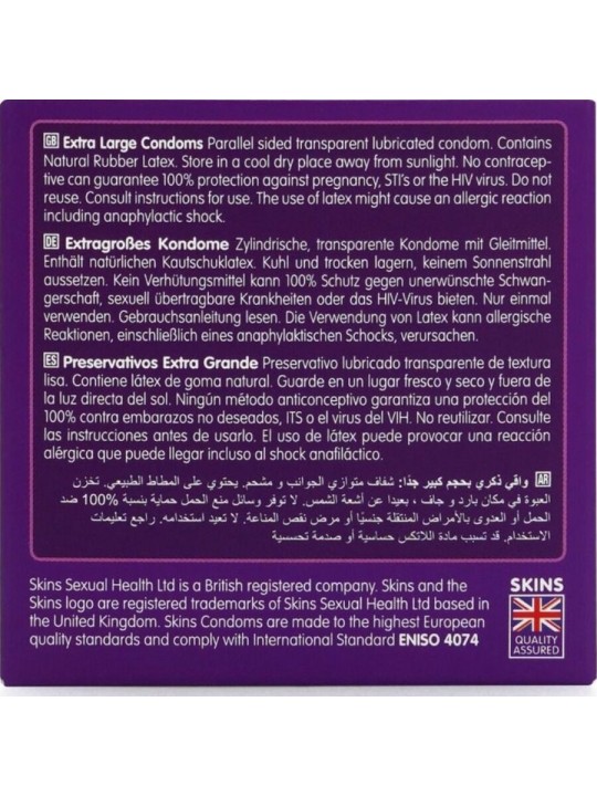 SKINS TAMANO XL PRESERVATIVOS PREMIUM PACK 4