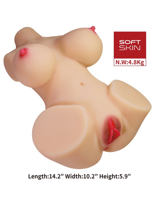 CRAZY BULL EMMA TORSO FEMENINO REALISTA VAGINA Y ANAL 48 KG