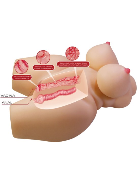 CRAZY BULL GRACE TORSO FEMENINO REALISTA VAGINA Y ANAL 75 KG