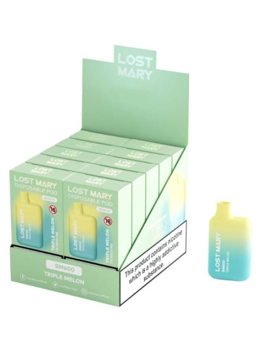 LOST MARY BM600 VAPER NICOTINA 2 DESECHABLE SABOR TRIPLE MELON