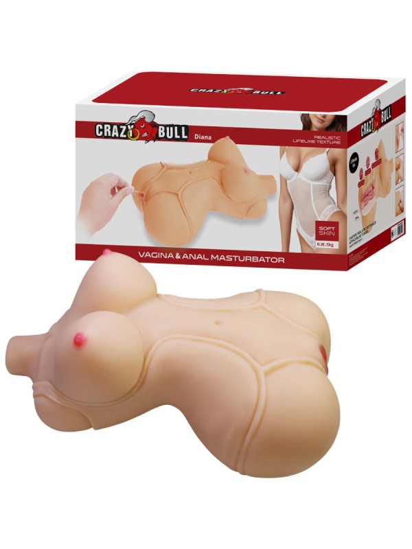 CRAZY BULL DIANA TORSO FEMENINO REALISTA VAGINA Y ANAL 5 KG