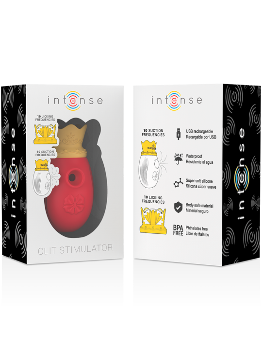 INTENSE ESTIMULADOR CLITORIS 10 MODOS DE ONDAS ESTIMULADORAS Y LICKING ROJO