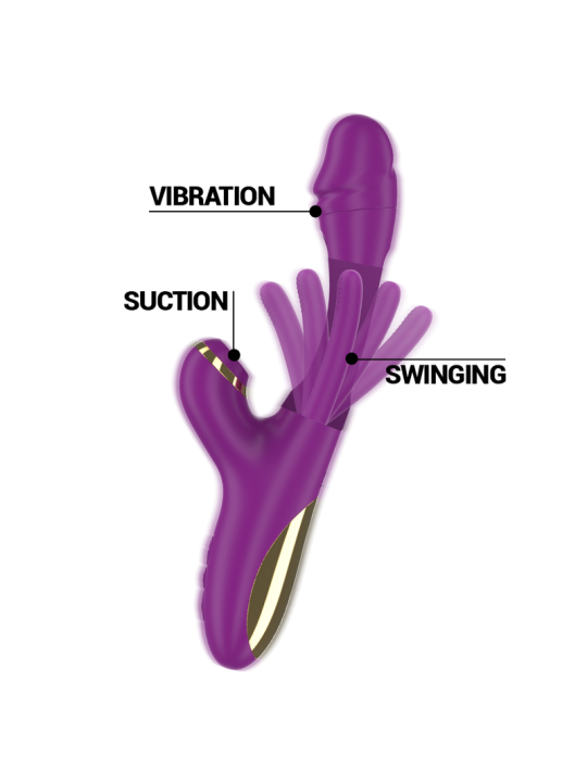 INTENSE ATENEO VIBRADOR MULTIFUNCION RECARGABLE 7 VIBRACIONES CON LENGUA OSCILANTE Y ONDAS ESTIMULADORAS MORADO