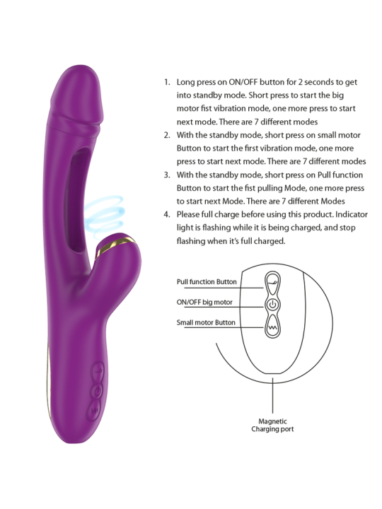 INTENSE ATENEO VIBRADOR MULTIFUNCION RECARGABLE 7 VIBRACIONES CON LENGUA OSCILANTE Y ONDAS ESTIMULADORAS MORADO