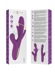 INTENSE ATENEO VIBRADOR MULTIFUNCION RECARGABLE 7 VIBRACIONES CON LENGUA OSCILANTE Y ONDAS ESTIMULADORAS MORADO