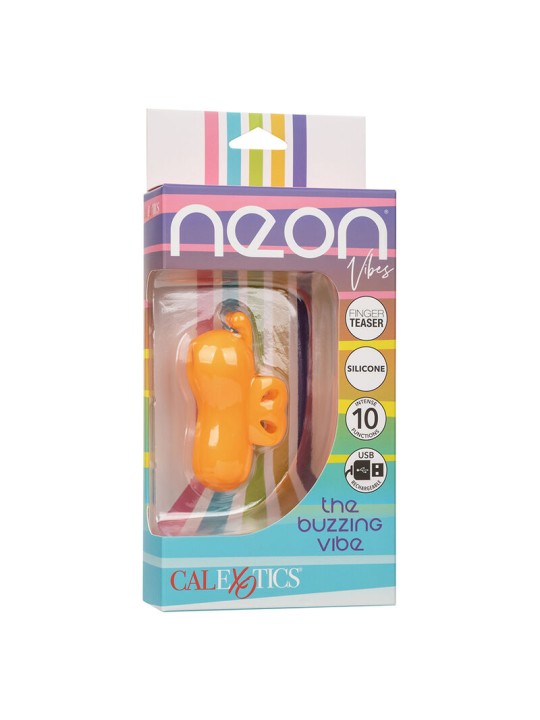 CALEXOTICS NEON VIBES THE BUZZING VIBE ESTIMULADOR DE DEDO 10 VIBRACIONES NARANJA