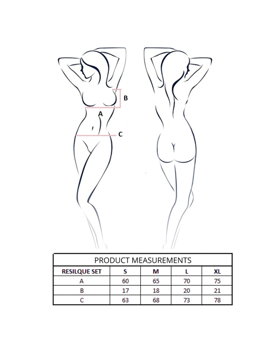 PASSION RESILQUE SET SUJETADOR TANGA NEGRO S M