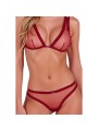 PASSION BELISSANA SET SUJETADOR TANGA BURDEOS L XL