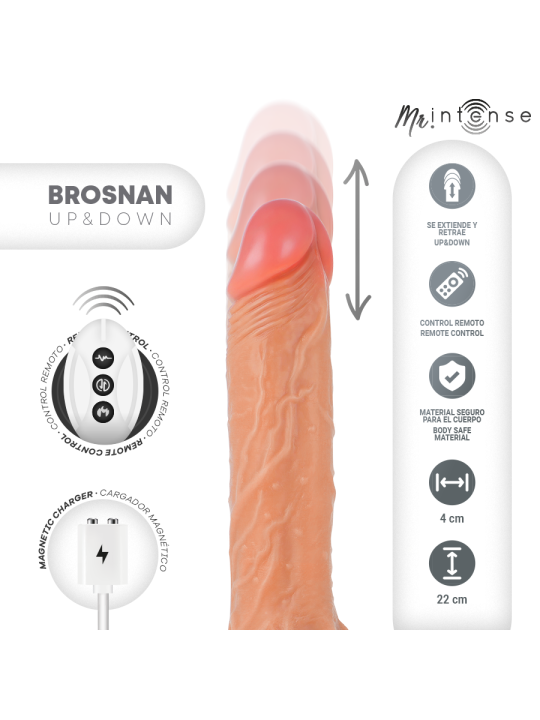 MR INTENSE BROSNAN REALISTICO MULTIFUNCION CON VIBRACION UP AND DOWN CONTROL REMOTO 22 CM O 4 CM